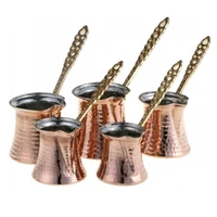 anatolian turkish coffee pot copper cups hand hammered with brass handle ottoman empire authentic mug glass set espresso arabic