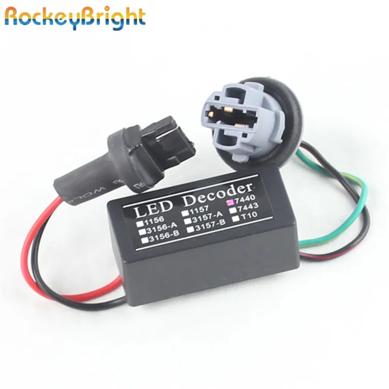Rockeybright T20 7440 7443 светодиодный декодер компенсатора резистор 7440 предупреждение мигающий canceller адаптер для европейских автомобильных фонарей 7440