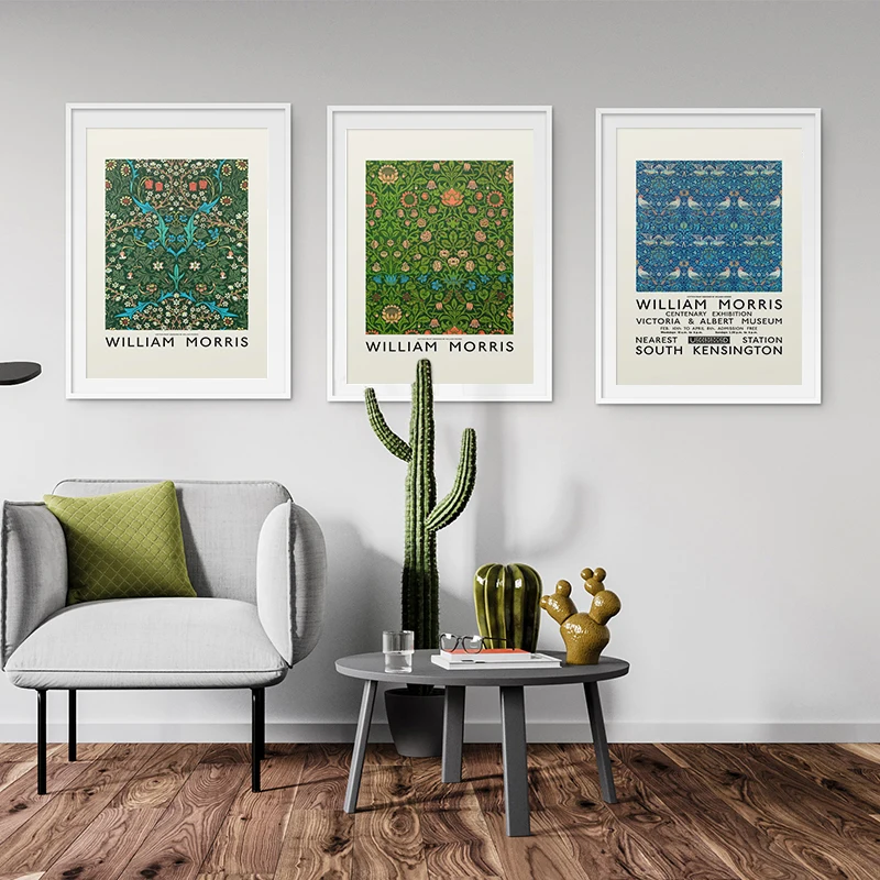 William Morris Floral Wall Art Canvas Painting Exhibition Print Mid Century Poster Leaf Pattern Picture Modern Office Home Decor | Дом и сад