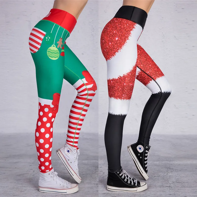 

Christmas print fitness exercise hip high waist Leggings leggings women All in one pants, leggings for pregnant women
