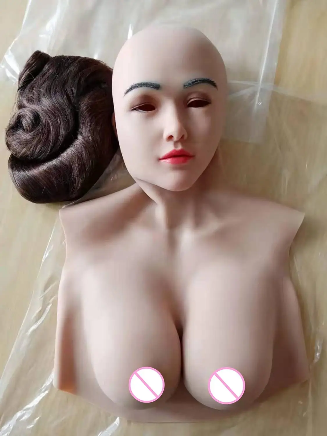 

Claire Fake Breast Realistic Soft Silicone Female Silicone Breast Forms with Mask For Crossdresser Drag Queen Transgender 3G