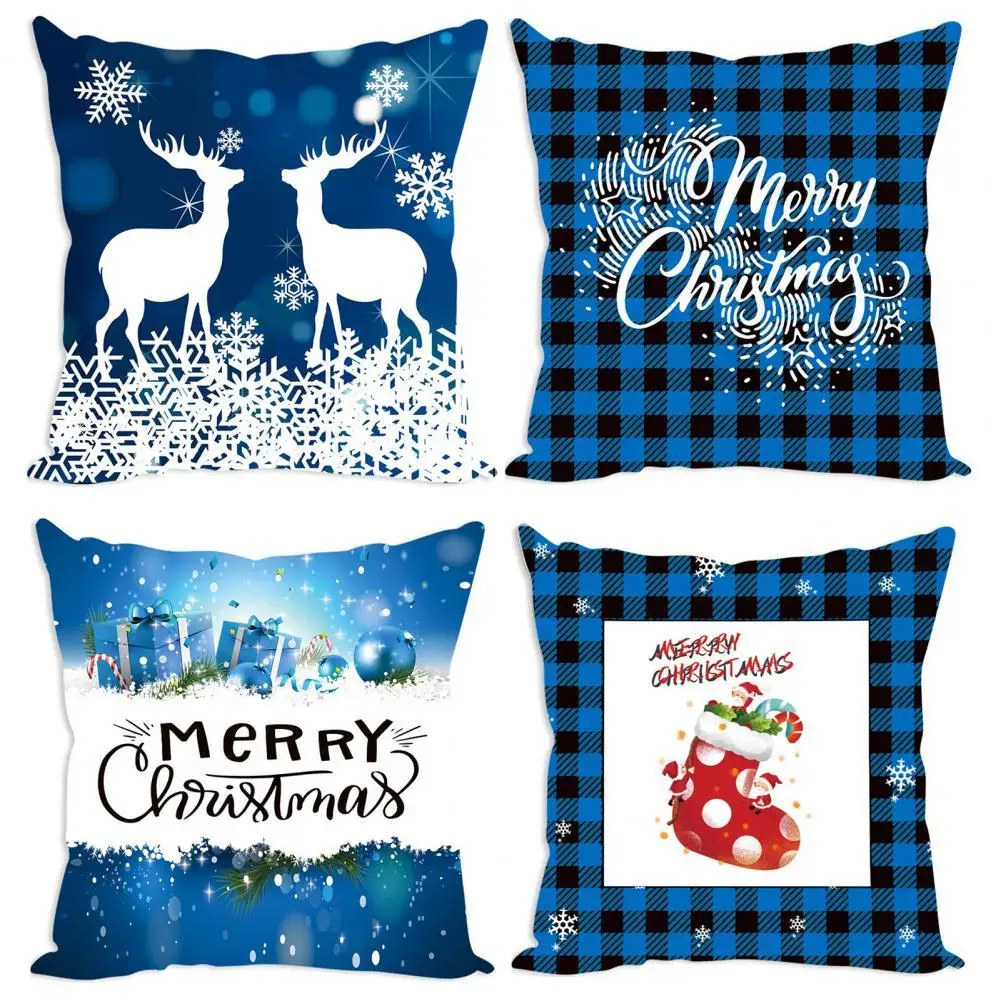 

60%HOTCushion Cover Exquisite Workmanship Widely Used Flax Merry Christmas Themed Throw Pillowcase for Home