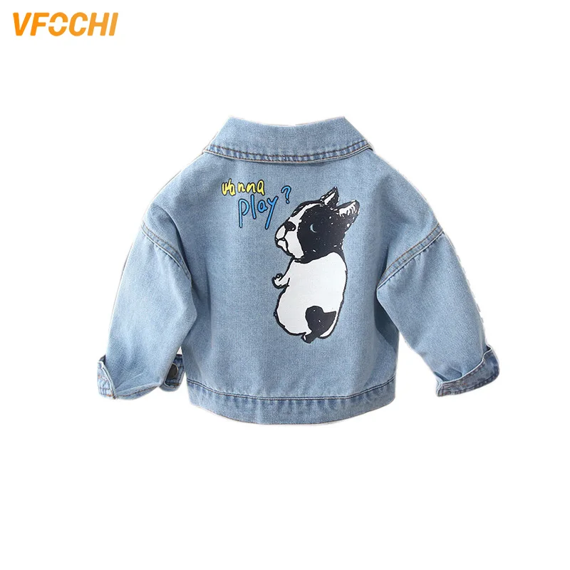 VFOCHI новая джинсовая куртка для мальчиков и девочек модные пальто Детская одежда