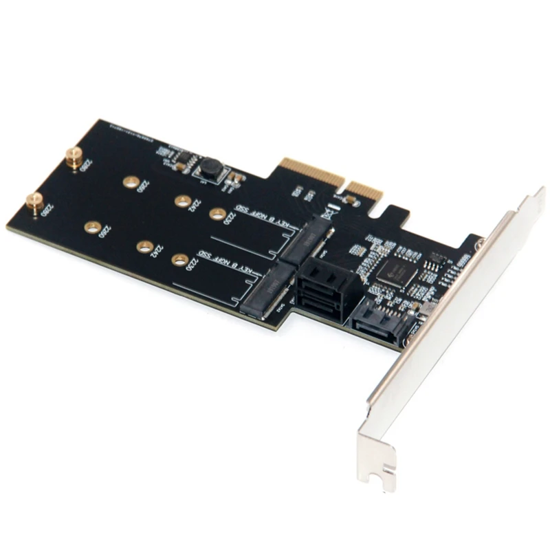 

JMB585 Chipset PCIE to 3 Ports SATA 6GB 2 Port B Key M.2 SATA SSD Slot PCI Express Controller Card