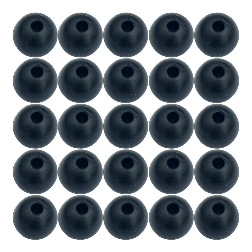 Бусины для ловли карпа 100 шт. черные круглые мягкие резиновые плавающие бусины