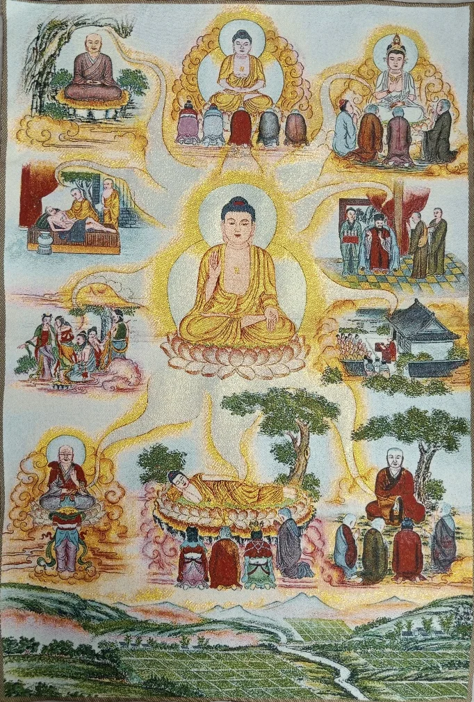 

36" Tibet Tibetan Embroidered Cloth Silk Buddhism Tathagata Buddha Tangka Thangka Mural Buddha Home Decor