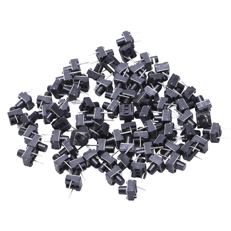 100 Pcs DIP 2 Pin Momentary Push Button Tactile Tact Switches 6x6x7mm | Обустройство дома