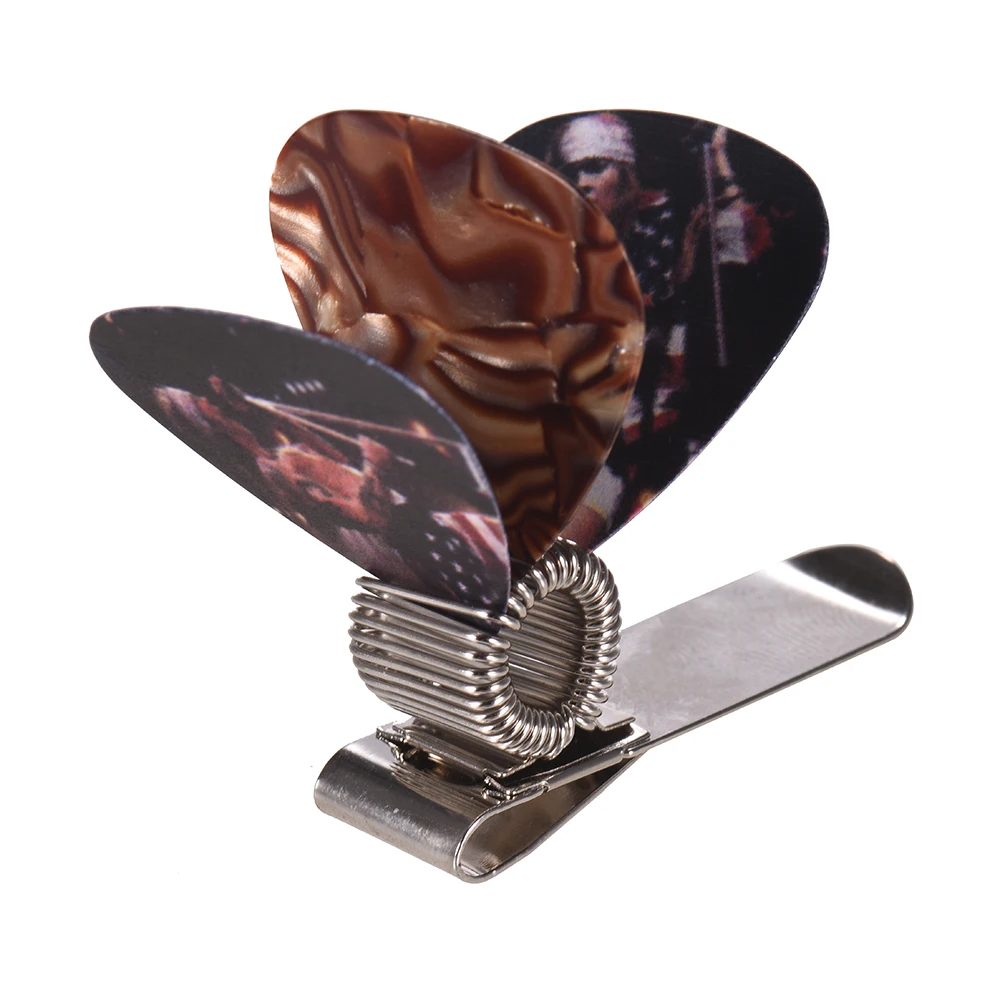 Universal Guitar Picks Holder Clip Metal with 3pcs Picks(Guitar Random Delivery) | Спорт и развлечения
