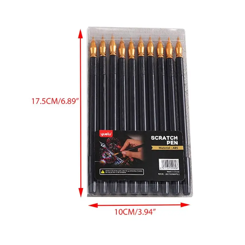

100% brand new and high quality Description: This set includes 10 pcs, enough for different use. This scratch pen, an editing ex