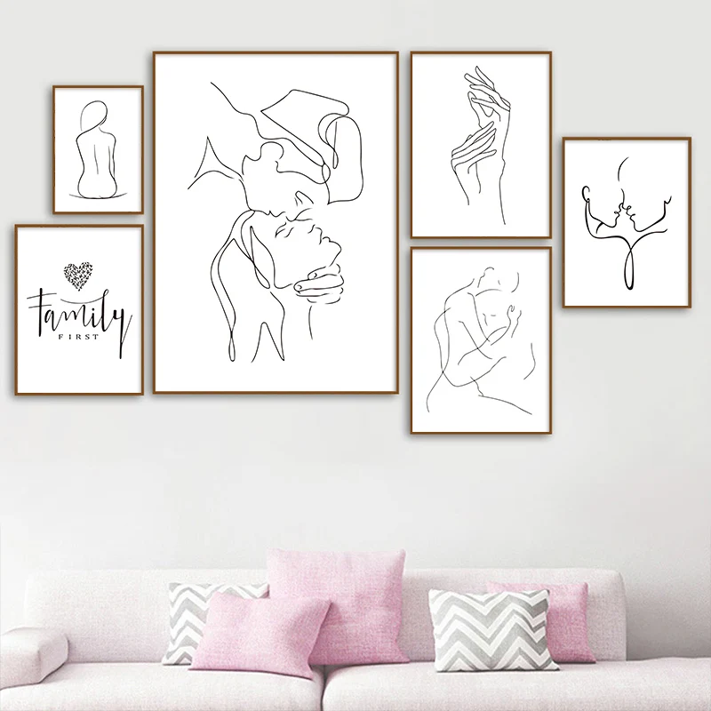 

Nordic Minimalist Figures Line Art Sexy Woman Body Nude Wall Canvas Paintings Drawing Posters Prints Decoration for Livingroom