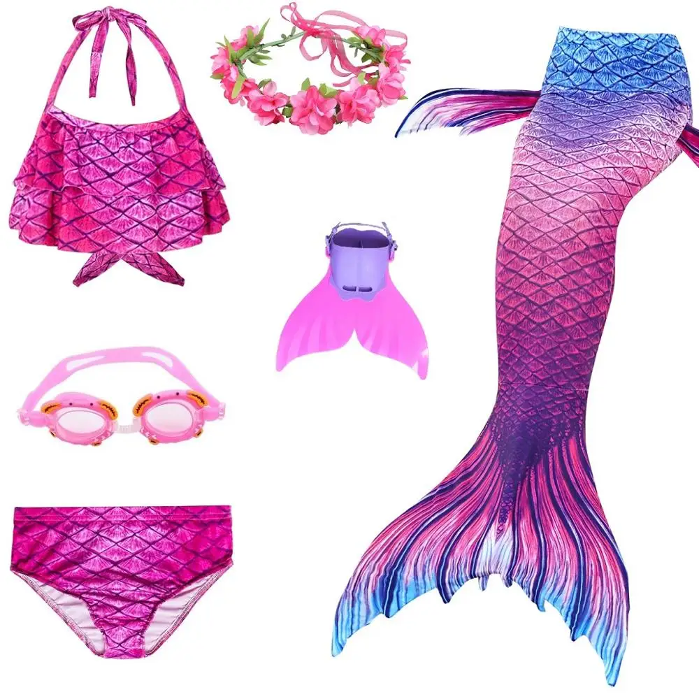 Женский костюм Русалочки для плавания комплект бикини девочек Детский Костюм
