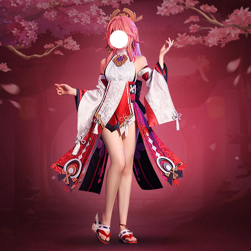 

Anime Genshin Impact Yae Game Suit Gorgeous Kimono Cute Uniform Role Play Cosplay Costume Halloween Women Free Shipping 2021 New