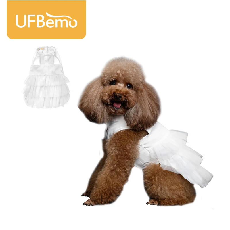 

UFBemo Dog Dress Tulle Wedding Pet Dresses for Small Dogs Spring Summer Tutu Skirt Puppy Girl Clothes for Yorkies Chihuahua Pets