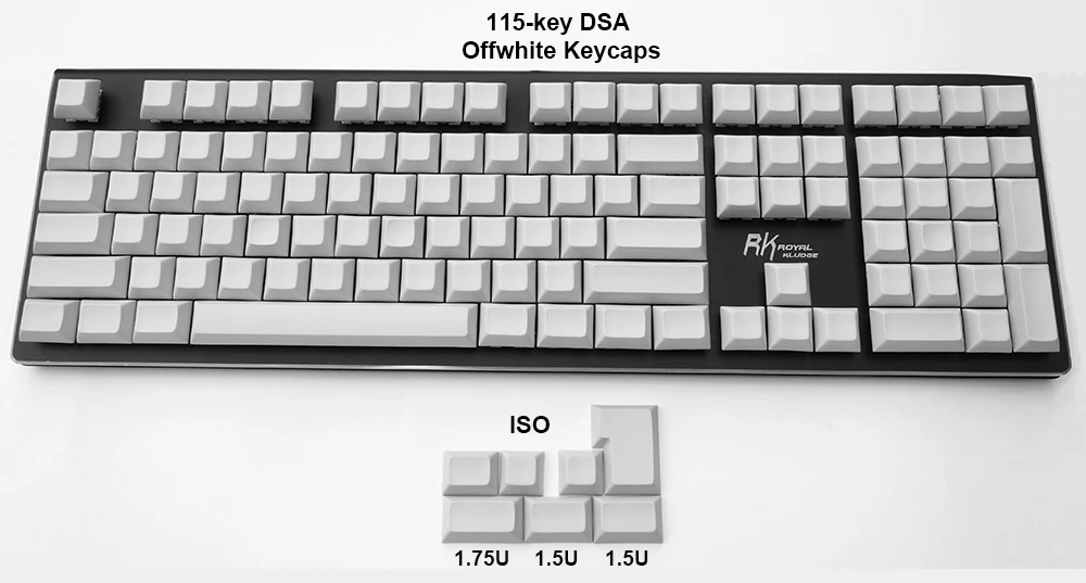 NPKC толстые PBT пустые DSA брелки ANSI ISO 115-key для Cherry MX переключатели механической клавиатуры