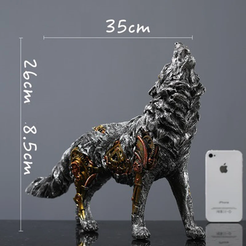 

European Style Wolf Sculpture Industrial Style Retro Living Room Study Office Decorations Crafts Restaurant Bar Artwork