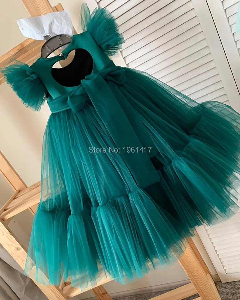 クリスマススーパーかわいい女の赤ちゃんグリーンドレス赤ちゃん女の子ハート背中のサンドレス服ag0185