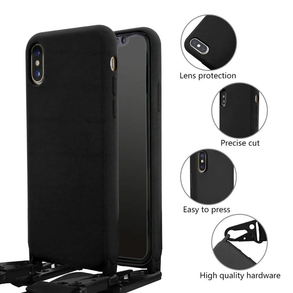 Silicone hanging necklace mobile phone case for Samsung Galaxy Note10 PRO Note9 S20 S21 Plus Ultra Crossbody Lanyard strap case