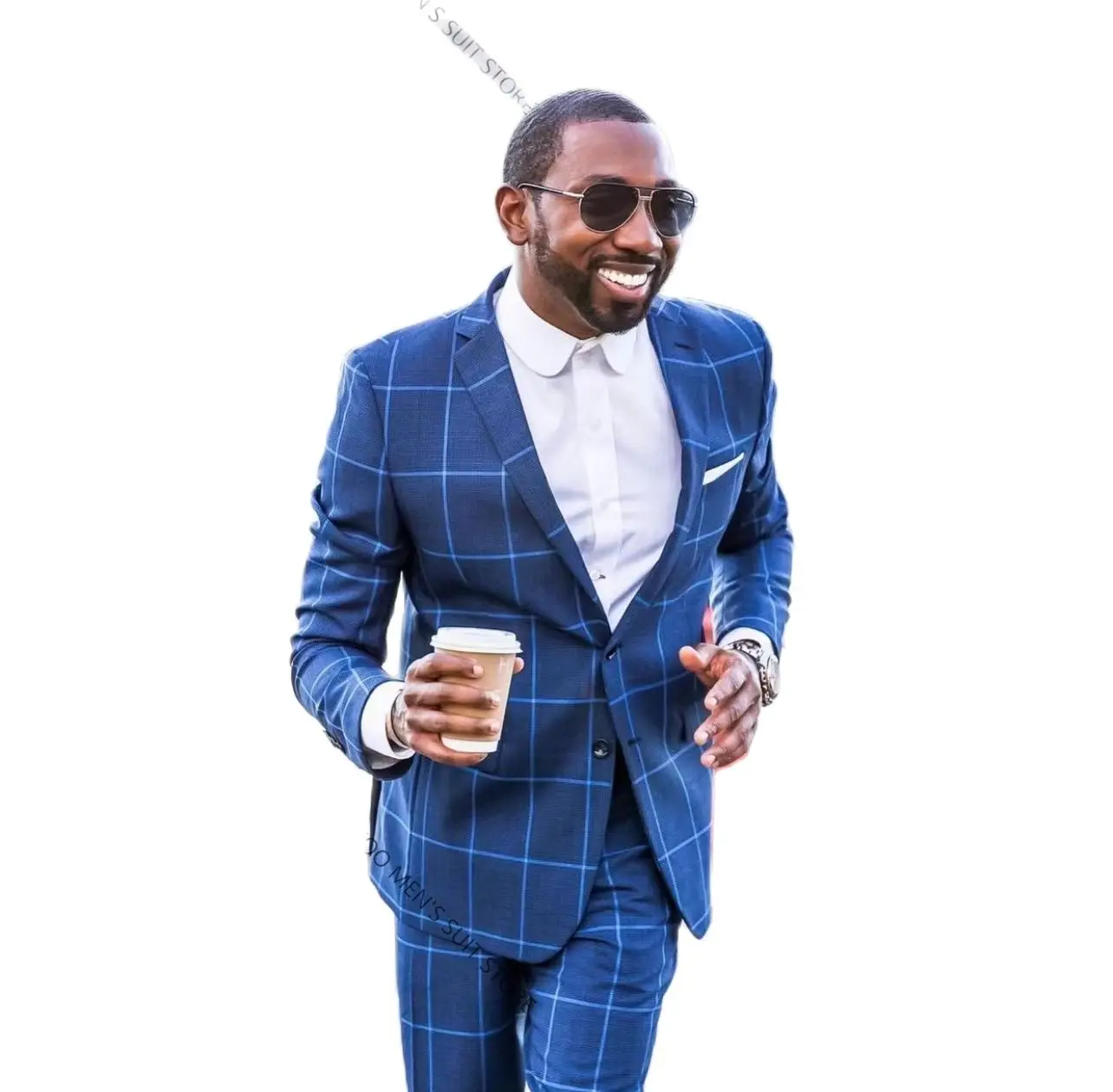 

2022 искусственные Синие Клетчатые мужские костюмы, 2 шт., облегающий костюм, свадебное платье, смокинги для жениха, костюмы для выпускного вечера, пальто + брюки