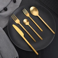 20pcs matte cutlery set 304 stainless steel knife fork spoon set kitchen dinner silverware dinnerware sets dropshipping