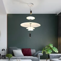 designer modern led pendant light shadow lampshade acrylic white pendant lamp living room decoration bedroom light fixture