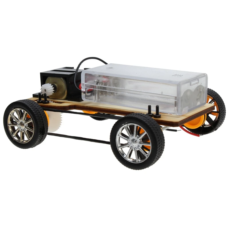 DIY деревянный ручной четырехколесный привод Электрический автомобиль без