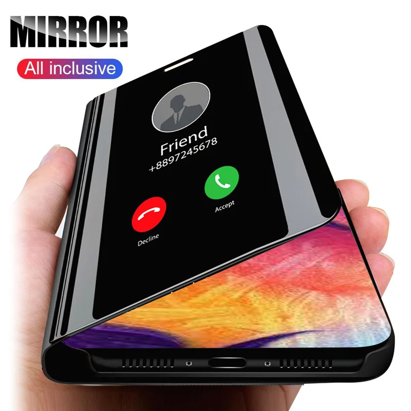 Для телефона с Откидывающейся Крышкой и зеркальной поверхностью чехол для Oneplus 7T