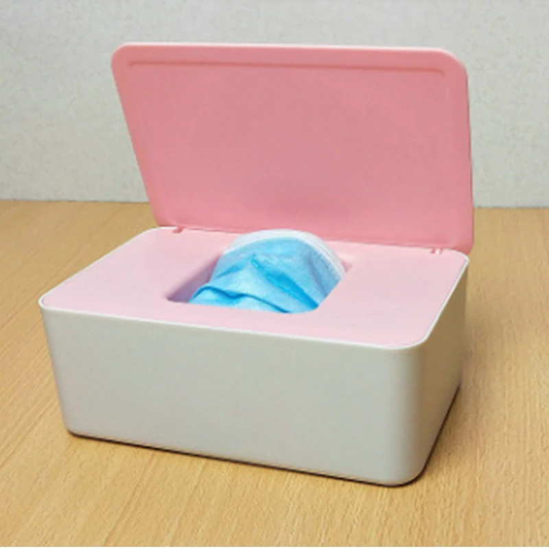 

Storage Box, Small Household Desktop Ditty-Bag Storage Rack with Lid for Masks Wet Tissues