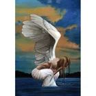 5D алмазная живопись сделай сам, ангел, питьевая вода, полная вышивка, вышивка крестиком, домашний декор, набор для рукоделия, рождественский подарок