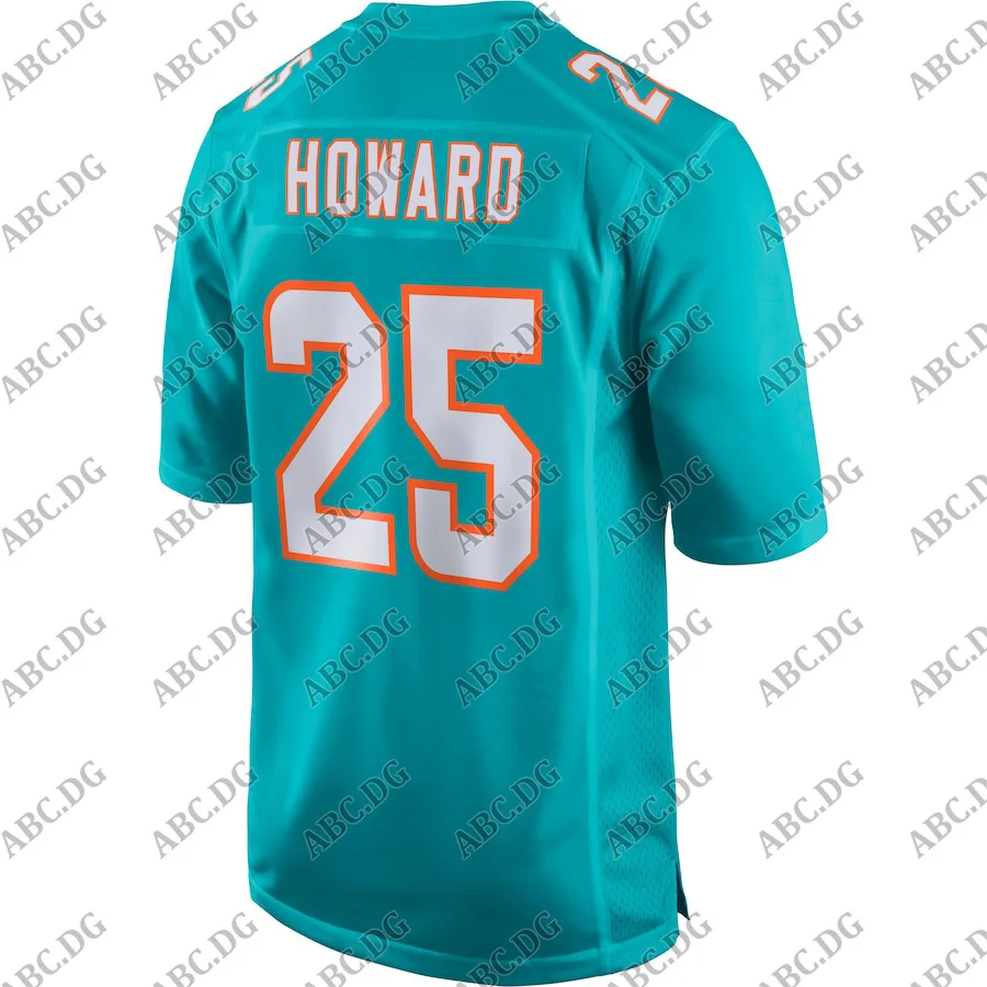 

Customized Stitch American Football Jersey Men Women Kid Youth Miami Xavien Howard Aqua Player Game Jersey
