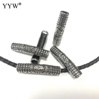 20pcs stainless steel curved tube beads round leather cord bracelet necklace spacer for bracelet necklace jewelry makings