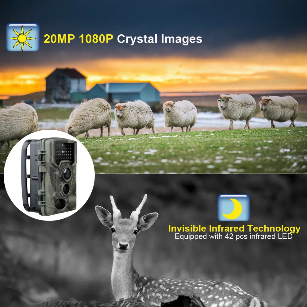 

20MP 1080P HD Camera Wildlife Infrared Hunting HC800A Wildlife Wireless Surveillance Tracking Cams Hunting Video Camera