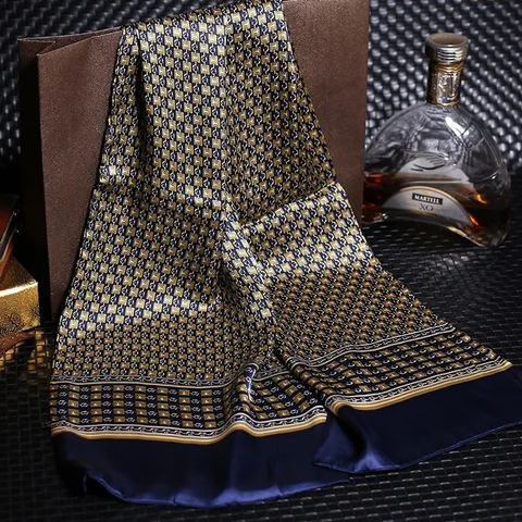 Мужской двухслойный длинный шарф, 100% натуральный шелк, 10 мм, 155x26 см, 61x10 дюймов, WJ131