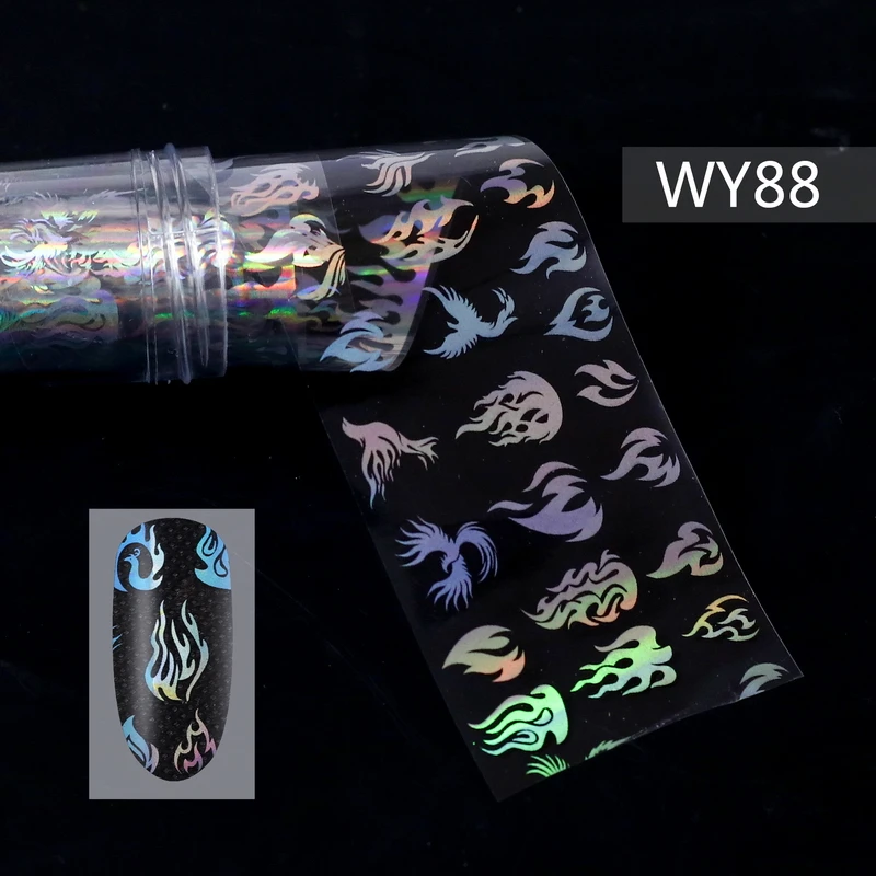 Y88 Nail Foils 1 шт. голографические наклейки-лак для ногтей Переводные Звездные полоски наклейки для дизайна ногтей смешанные узоры ползунки для хобби ногтевой дизайн - Цвет: Y88 Nail Foils