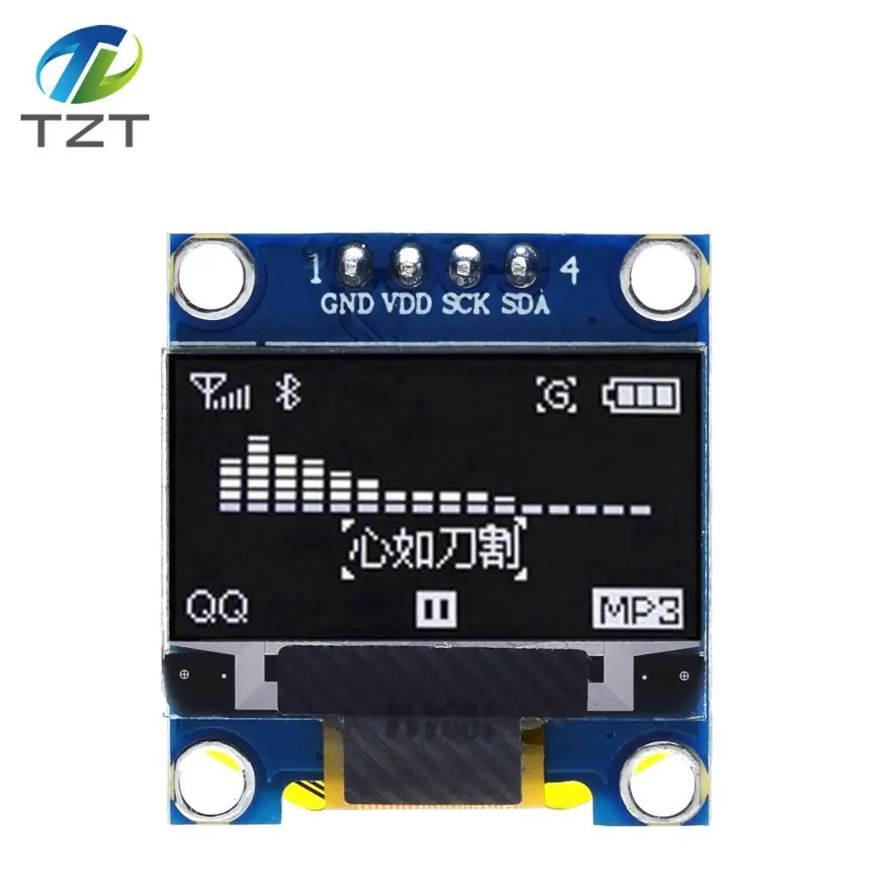 Модуль ЖК дисплея TZT 0 96 дюйма IIC Серийный белый 128X64 I2C SSD1306 12864 плата с экраном GND VCC