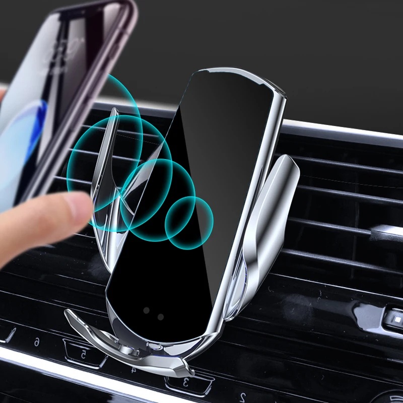 

15 Вт QI Беспроводное зарядное устройство автомобильное крепление для iPhone Samsung автомобильный держатель телефона интеллектуальное инфракрас...