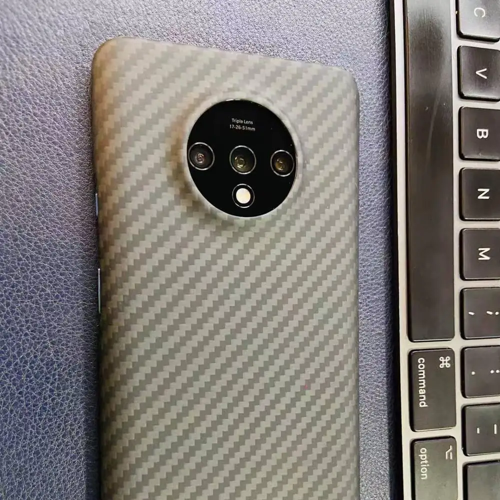 ENMOV Роскошный чехол из настоящего углеродного волокна для One Plus 7T матовый гладкий