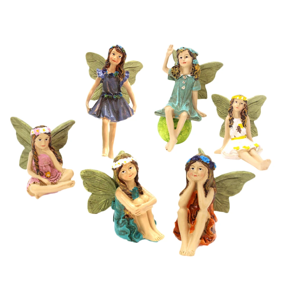 

Fairy Garden - 6pcs Miniature Fairies Figurines Accessories for Outdoor Decor