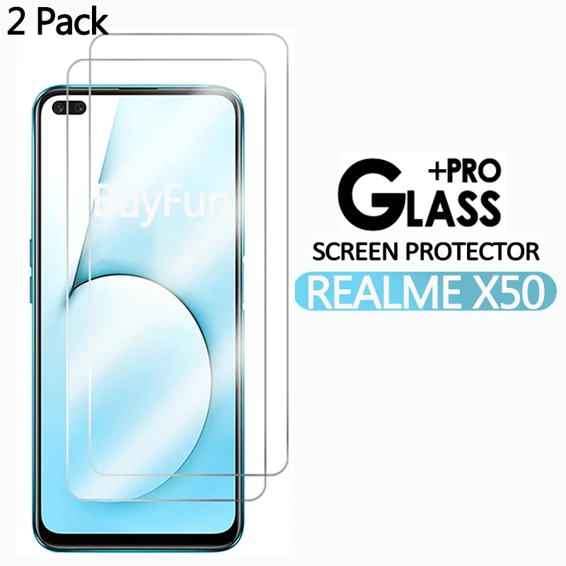 Закаленное стекло для OPPO Realme X50 2 шт./лот защита экрана Real me 3 Pro 5 5i 3i C1 C2 X защитная