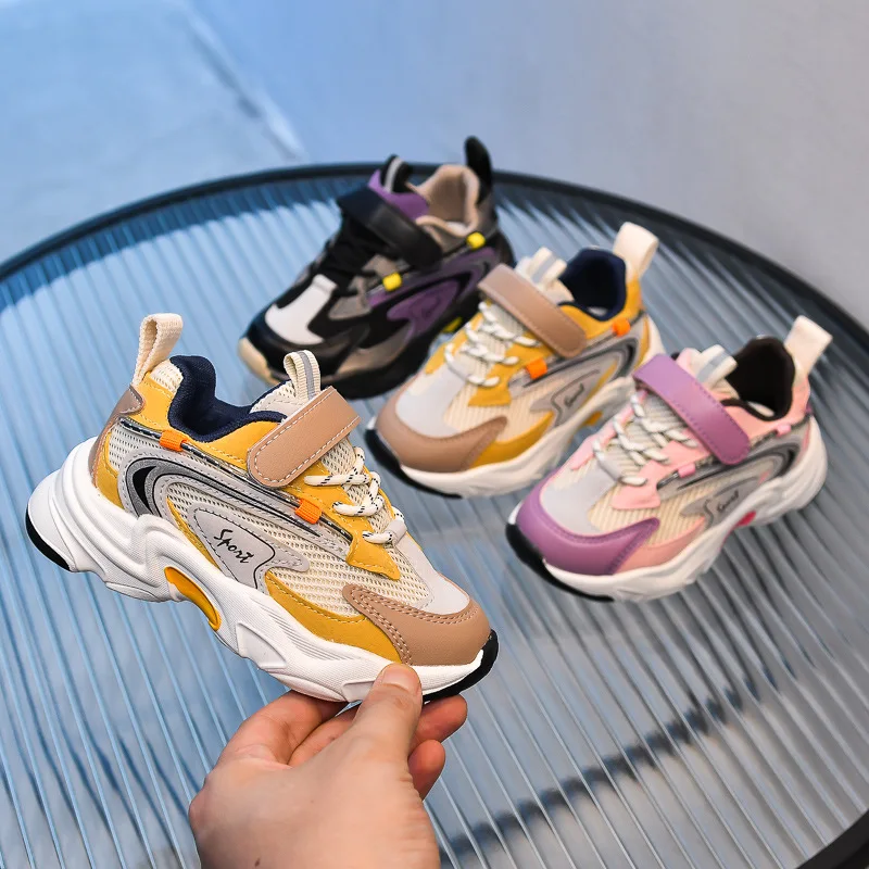 

Girls Mesh Trainers Toddler Casual Shoes Autumn Kids Sport Sneakers Boys Brand Running Shoes Children Slip On Chunky Sneakers