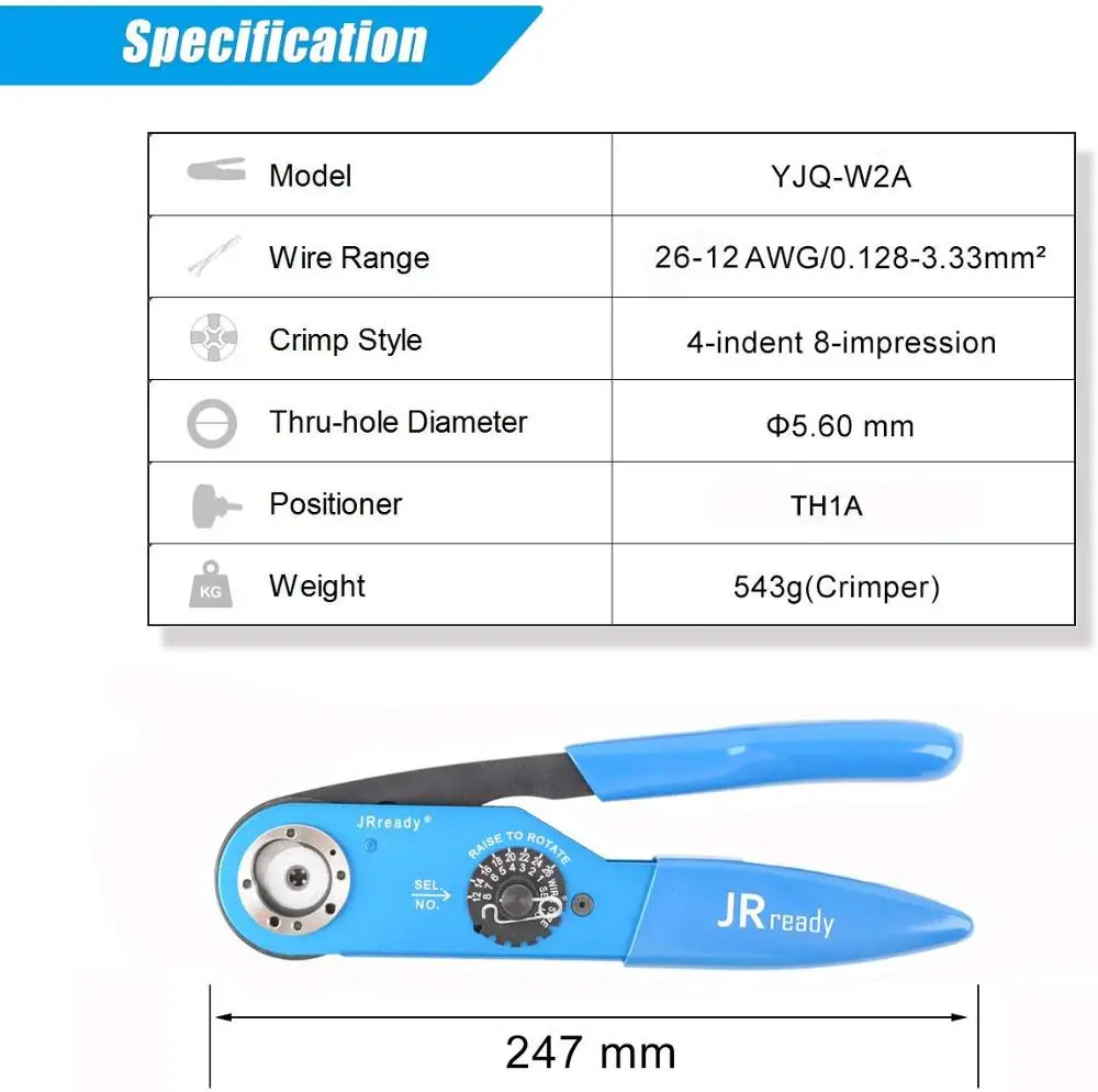 Комплект YJQ-W2A обжимной инструмент M22520/1-01 с TH1A m22520/1-02 револьверный позиционер для MIL-C-38300 разъем 16AWG& 20AWG PIN/SOC