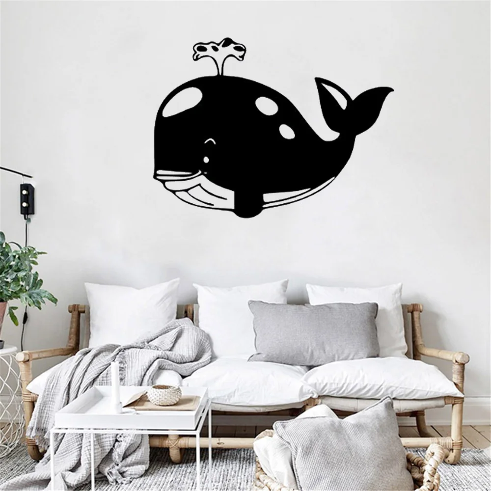 Кит водная настенная наклейка морская фотография для ванной комнаты детской