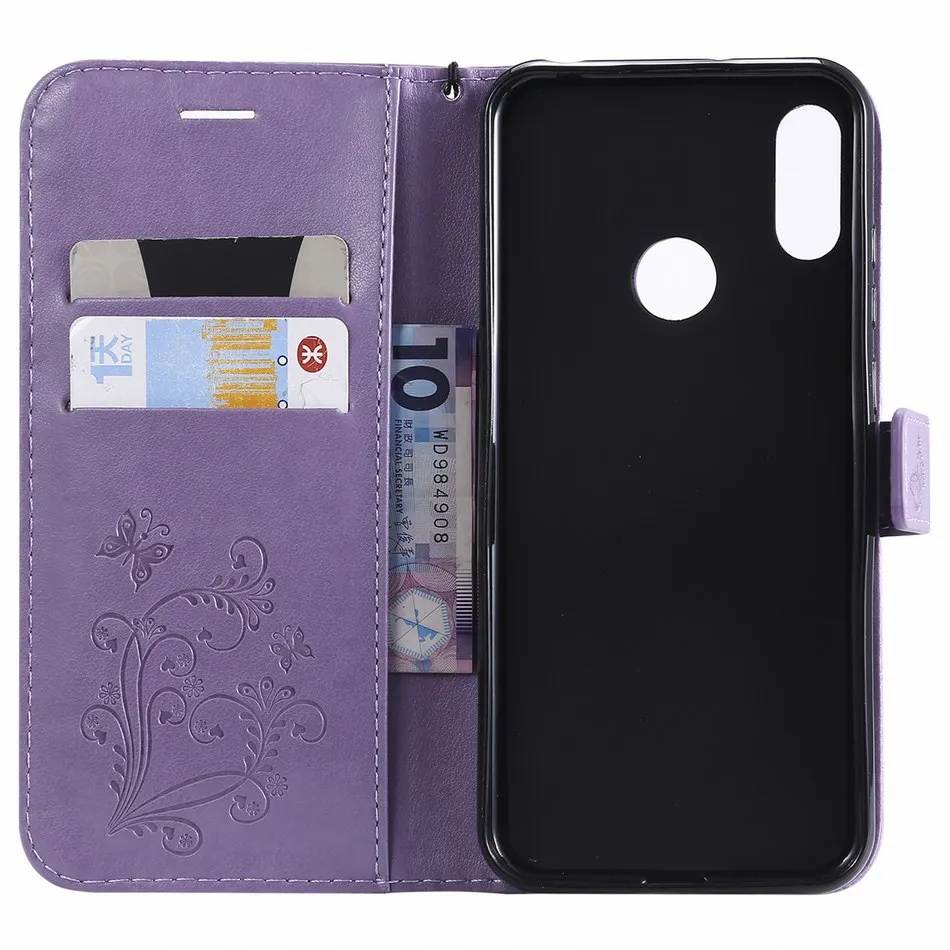Чехол книжка с тиснением в виде бабочки для Huawei Nova 4 4e Honor 8A 9 10 Lite V20 P30 Pro P Smart 2018 Y6 Y7 2019 P9 DP06Z|Чехлы-портмоне| |