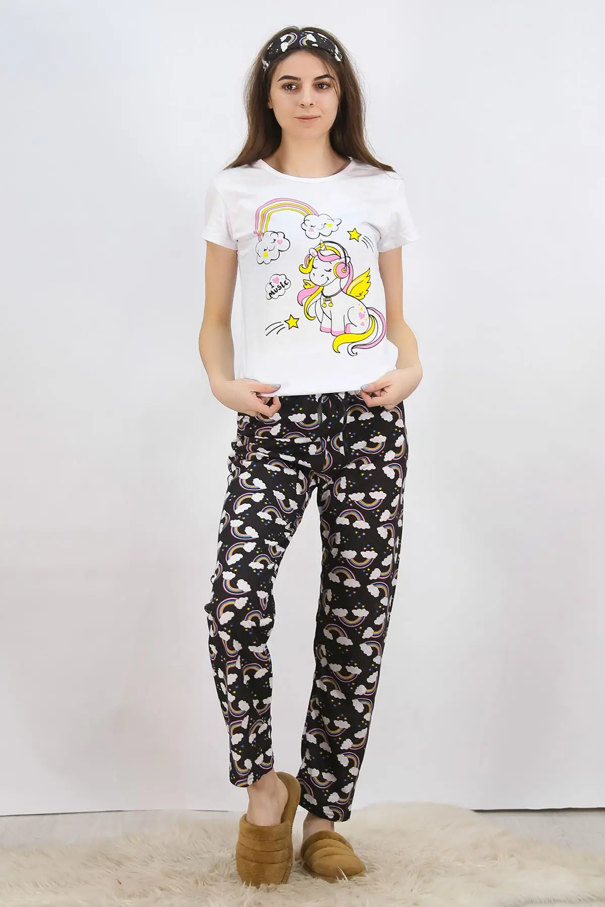 

Printed Pajamas set White