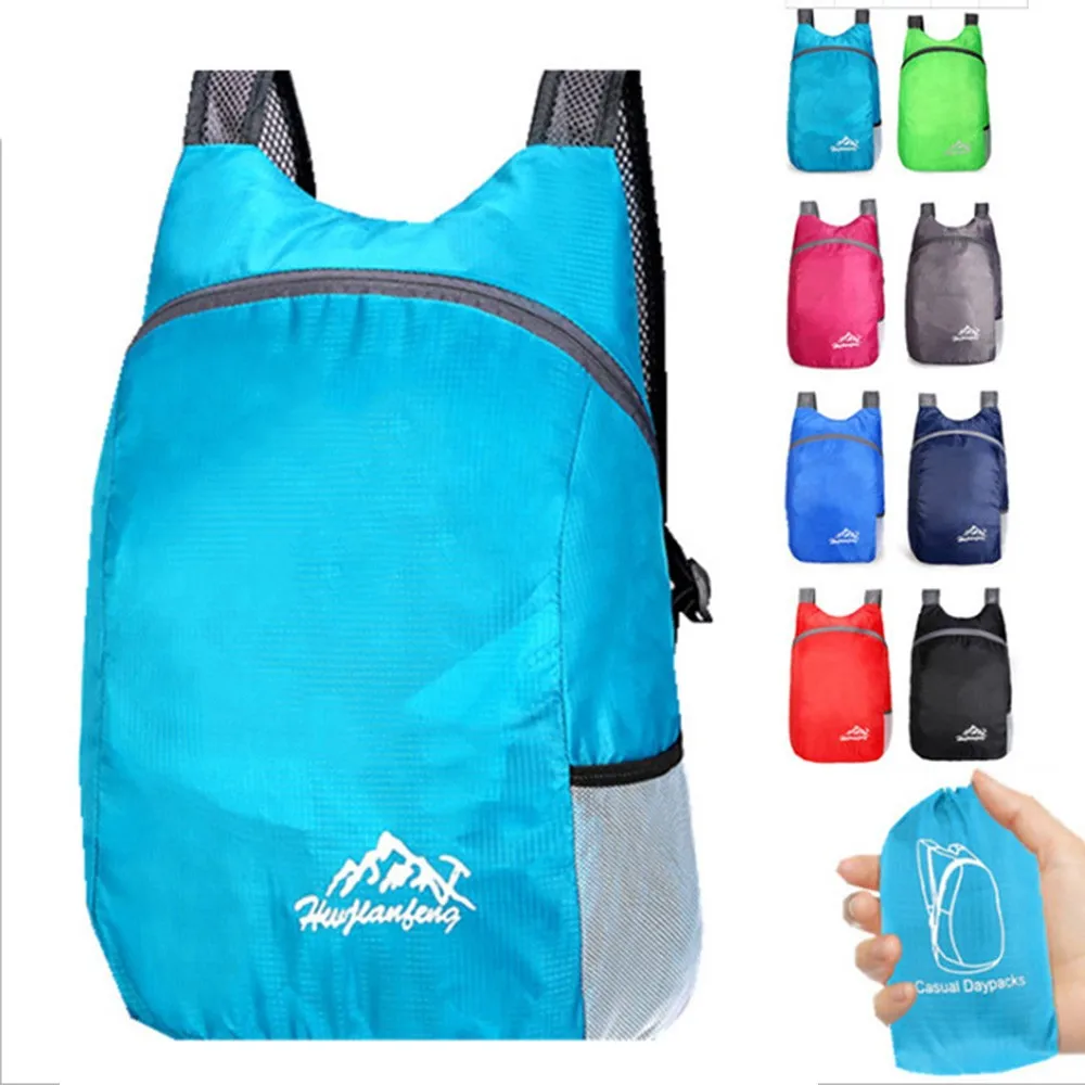 

20L Outdoor Sports Backpack Waterproof Portable Folding Bag Comfortable Rucksack Breathable Shockproof Camping Zipper Pouch