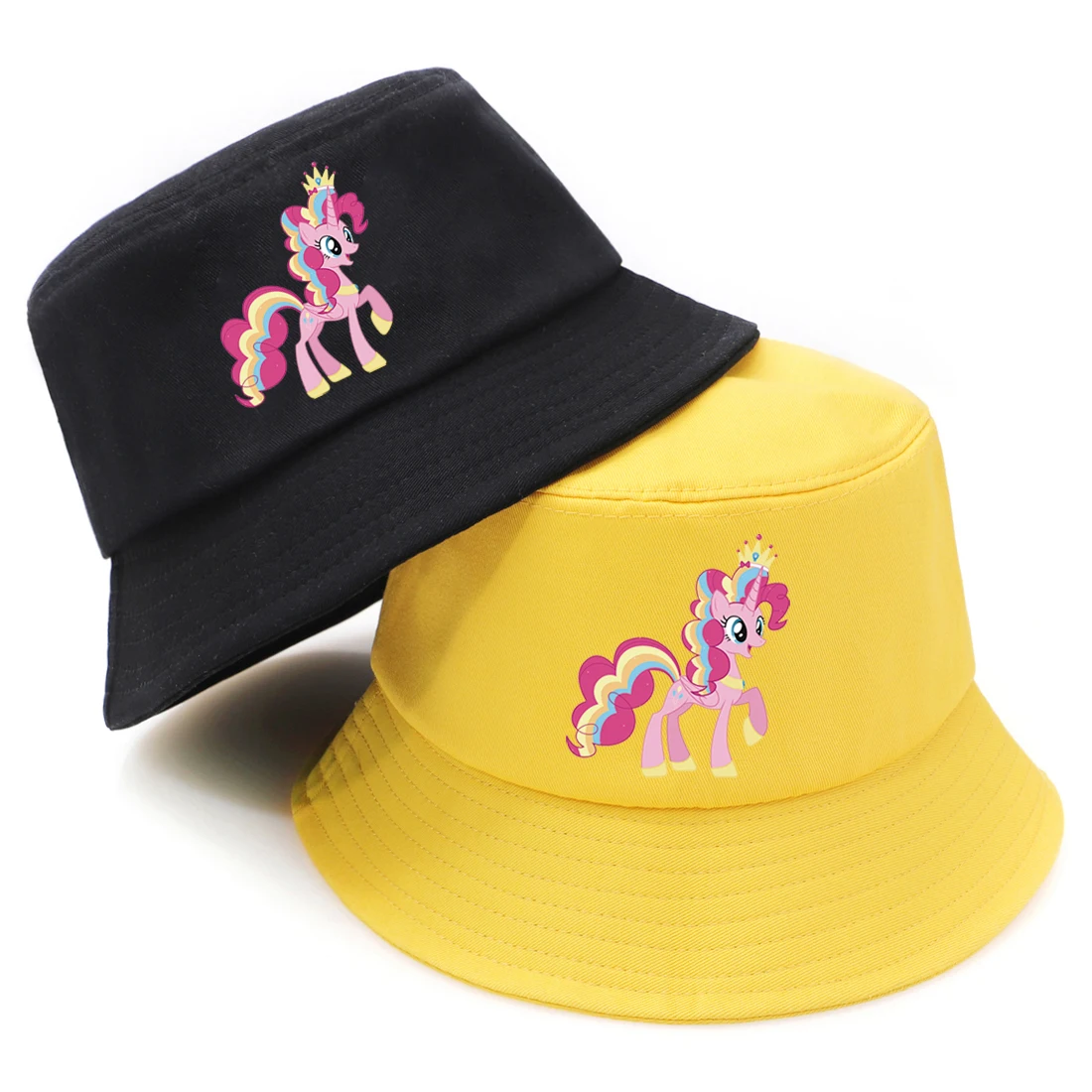 

Cute Cartoon Print Bucket Hats Summer Outdoor Fisherman's Caps Man Woman Casual Foldable Sunscreen Panama Bucket Soild Color Cap