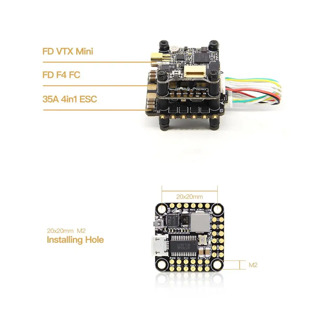 Электрические контроллеры скорости HGLRC FD445 + VTX Mini Stack 2-6S 45A BLHeli32 20x20 мм для
