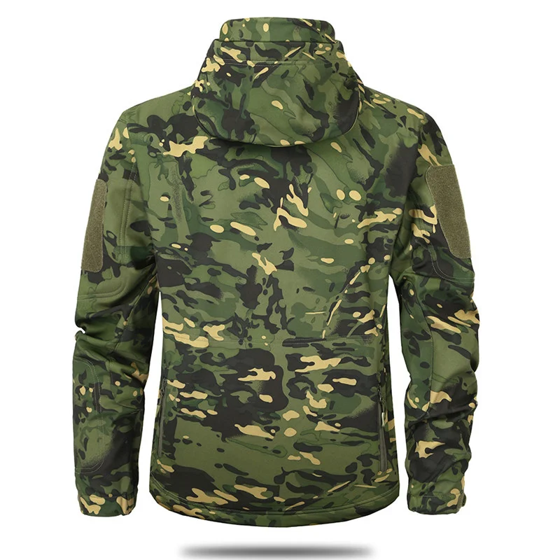 

Men's Military Camouflage Fleece Jacket Shark Skin Soft Shell Military Tactical Jacket Multicam Male Camouflage Windbreakers 5XL