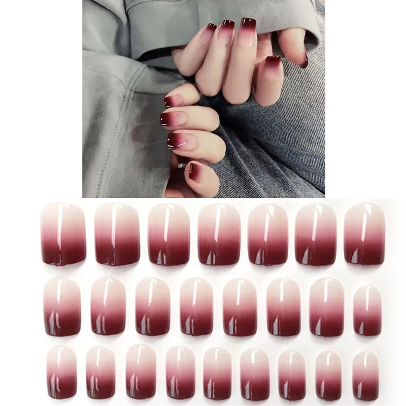 24 шт./компл. милые модные фрукты накладные ногти для ног Готовые Ногти простая