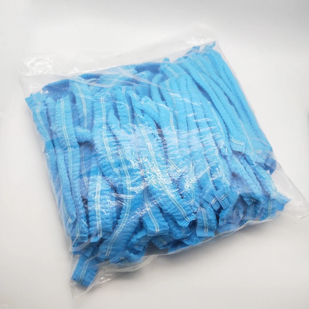 Нетканые одноразовые колпачки плиссированная Пылезащитная шляпа для