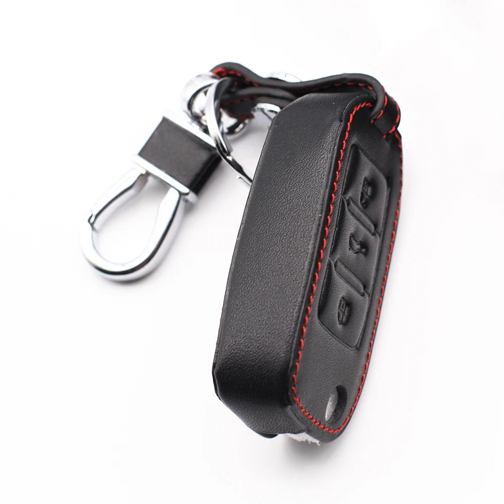 Чехол-накладка для ключей автомобиля кожаный с 3 кнопками Volkswagen Polo Passat b5 Golf 4 5 6 Mk6